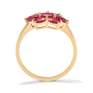 Anillo de Hombre Hecho a Mano en Oro de 9K con Zafiro Rosa Ovalado y Detalles en Corte Pera - Product Image 3
