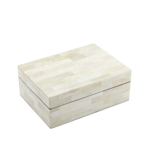 Caja de Joyería Moderna con incrustaciones de hueso hechas a mano de lujo indio, patrón Floral, cierre de bucle de gancho de Color personalizado, producto de decoración real Mart - Product Image 1