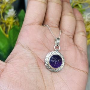 Pendentif améthyste africaine à facettes en argent Sterling 925 bijoux vintage faits à la main avec cadeau de placage en argent pour les femmes - Product Image 6