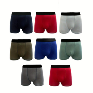 कस्टम लोगो Mens बुना हुआ कपास शॉर्ट्स सांस ठोस रंग शांत पुरुषों के अंडरवियर मुक्केबाजों - Product Image 1