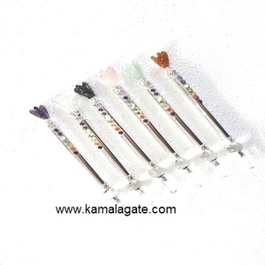 Bastoncini di <span class=keywords><strong>metallo</strong></span> curativi Reiki naturali in pietra Semi-preziosa artigianale Chakra di cristallo angelo legato - Product Image 5