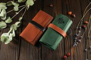 Leather Cord And <b>Charger</b> Organizer Custom <b>Cable</b> Travel Gift For Him LCH-0023B - Product Image 5