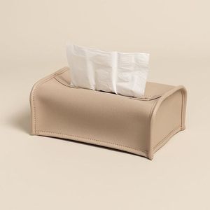 Elegante funda de caja de pañuelos de cuero de lujo para accesorios de sala de estar y dormitorio con detalles hechos a mano de primera calidad - Product Image 3