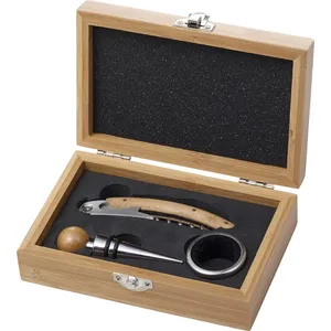 Set Vino Personalizzato in Bambù e Acciaio per Regali Aziendali - Product Image 1
