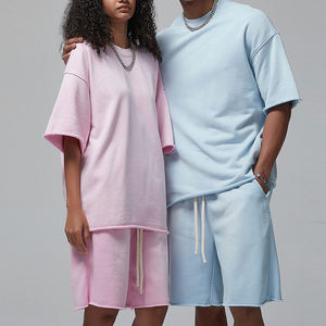 New Men's Plus Size T-shirts Shorts <b>Sets</b> Sweat Gym Plain Oversize Shorts and Shirt <b>Set</b> for Men - Product Image 6