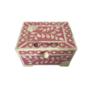 Caja de incrustaciones de lujo hecha a mano con detalles de madreperla y hueso, almacenamiento elegante para exhibición de Joyas y decoración Tradebyd - Product Image 1