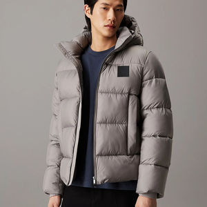 Chaqueta Acolchada con Capucha para Hombre, Ligera, de Lona de Alta Calidad, con Bolsillos Laterales con Cremallera, Ecológica, Impermeable y Cortavientos, para Invierno - Product Image 1