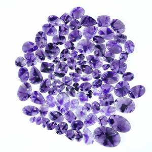 อเมทิสต์สีม่วงธรรมชาติ Cabochon อัญมณีหลวมคุณภาพสูง 100% อเมทิสต์สีม่วงธรรมชาติเรียบแบนกลับอัญมณีหลวม - Product Image 1