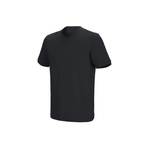 T-shirt in cotone elasticizzato con scollo a V - Product Image 1
