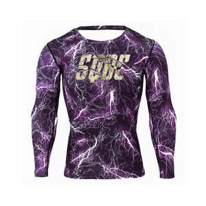 เสื้อแรชการ์ดแขนสั้นผู้ชายสีเขียวลายพรางระบาย BJJ MMA ชุดป้องกันผื่นสำหรับฟิตเนส - Product Image 4