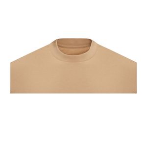 เสื้อยืดลำลองผู้ชายไซส์ใหญ่ พิมพ์โลโก้ได้  แขนสั้น สีน้ำตาลอ่อน 220gsm ผ้าฝ้ายออร์แกนิค 100% ระบายอากาศได้ดี - Product Image 6