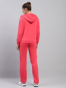 Respirant nouveau rouge femmes OEM 2 pièces survêtement correspondant ensemble pleine longueur respirant à capuche et pantalons de survêtement 2 pièces survêtement ensemble - Product Image 4