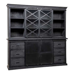 Mangohouten Milan Buffetkast 260 cm Design en bois noir antique - Product Image 2