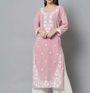 ชุด kurti สตรีแบบพิเศษพร้อมอัตราที่ดีที่สุดทำจากผ้าฝ้ายแท้สีแดงสำหรับใส่ไปงานปาร์ตี้และโอกาสอื่นๆอีกมากมาย - Product Image 3