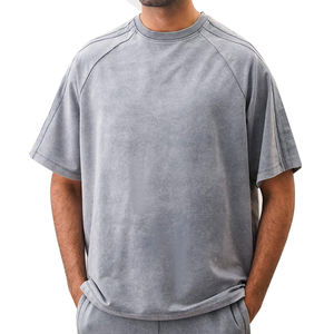 Camisetas lavadas con ácido de último diseño, camisetas de manga corta suaves personalizadas lavadas con ácido, camisetas informales lavadas con ácido de alto timbre para hombres - Product Image 1