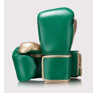 Gants de boxe en cuir vert, fermeture à lacets sur le poignet, pour adultes de 14 ans et plus - Product Image 4