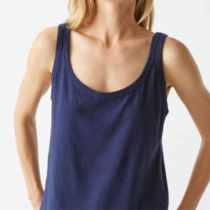 Camiseta sin mangas de mujer con cuello redondo acanalado, a la moda, de verano, color liso, transpirable, elástica, ajuste casual, OEM - Product Image 5