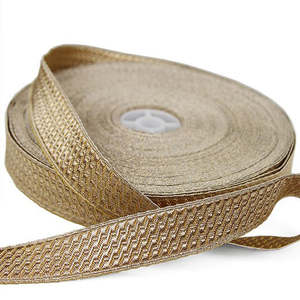 Encaje Trenzado de Hojas de Roble Dorado Metálico Francés OEM, Encaje de Mylar de Lujo al por Mayor, Encaje Trenzado de Mylar Personalizado, Encaje Trenzado de Alambre - Product Image 1