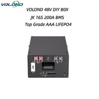 Nouvelle conception DIY JK BMS 15kWh 51.2V Boîtier de batterie métallique empilable avec écran LCD pour systèmes solaires/électriques Lifepo4 16S