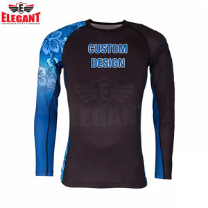 เสื้อแรชการ์ด MMA BJJ ดีไซน์โลโก้ที่กำหนดเองสวมใส่สบายระบายอากาศได้ดียืดมากสำหรับผู้ใหญ่ผดผื่นจากกีฬาที่สง่างาม - Product Image 3