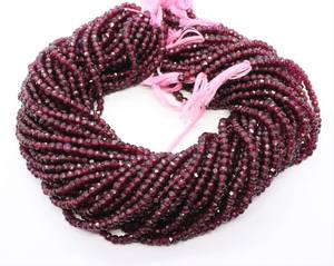 ลูกปัดโรโดไลต์การ์เนตทรงรอนเดลเหลี่ยมเพชรพลอยสำหรับทำเครื่องประดับ ขนาด 4 มม. ราคาส่งถูกที่สุดจากผู้ส่งออกอินเดีย - Product Image 1