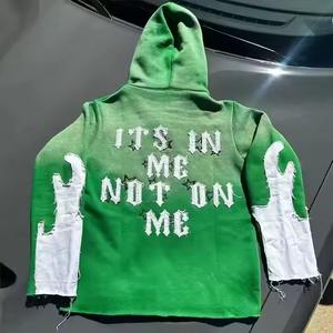 Fabricante directo de fábrica 100% algodón francés Terry Vintage Sudadera con capucha personalizar alta calidad desgastado ácido lavado sudaderas con capucha para hombre - Product Image 2