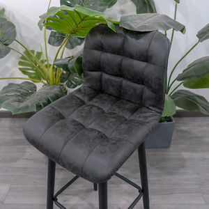 Aster Contemporary High Bar <b>Stool</b> with Iron Legs and Faux Leather <b>Cushion</b> Traditional Design GAK002 Bar Chair Furniture - Product Image 4