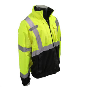 Vêtement de sécurité, veste bomber haute visibilité pour les travailleurs du bâtiment, uniforme de chantier personnalisé, veste avec col montant - Product Image 1