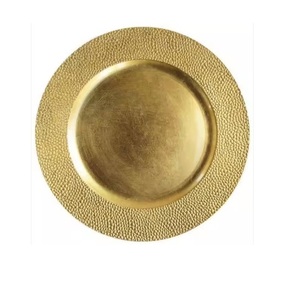 Nouvelle arrivée d'usine assiettes de dîner en or et en argent chargeur de service décoratif en gros pour les mariages - Product Image 1