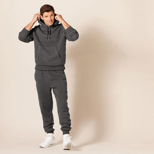 Conjunto de chándal con capucha para hombre personalizado OEM, chándal polar con cremallera, sudadera informal de invierno cálida de gran tamaño con capucha, chándal para hombre - Product Image 2