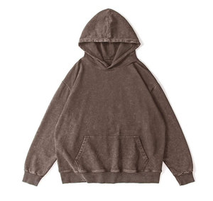 คุณภาพสูงที่กําหนดเองมาใหม่ธรรมดาขายส่งผู้ชาย Hoodies/การออกแบบที่เรียบง่ายกรดล้างเสื้อสวมหัว Hoodies สําหรับผู้ชาย - Product Image 4