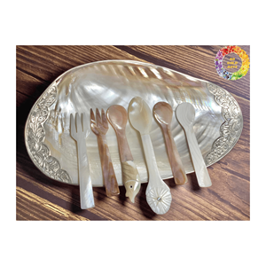 Vaisselle en nacre faite à la main-Cadeau élégant, de haute qualité, idéal Assiettes en nacre faites à la main Assiettes de service en caviar - Product Image 6