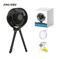 Banque d'énergie extérieure portable de 4 pouces Poussette Octopus multifonction et ventilateur à main 12000mAh USB rechargeable pour la maison, la voiture et le camping-car.