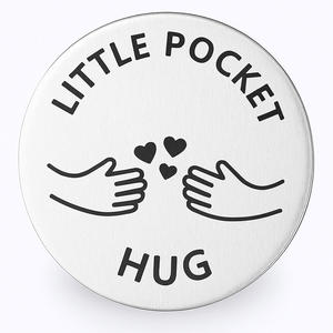 Amour et soutien poche câlin jeton étiquette en métal logo personnalisé porte-clés - Product Image 1