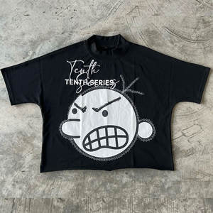 Boxy T-shirt Custom Logo 300 GSM Streetwear Boxy Tee T Shirt Heavyweight <b>Cropped</b> <b>Top</b> T Shirt Boxy Style Boxy Fit T-Shirt - Product Image 6