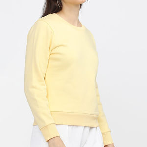 Sudaderas Tejidas de Invierno para Mujer, Logotipo Personalizado en la Parte Delantera, 100% Algodón, Color Sólido, Servicios ODM OEM - Product Image 3