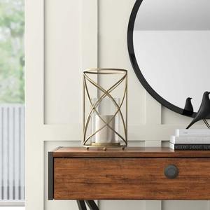 เชิงเทียนโลหะและไม้สไตล์มินิมอลที่ทันสมัยตกแต่งอย่างหรูหราโดดเด่นสำหรับโต๊ะในห้องนั่งเล่นหรือของตกแต่งบ้าน - Product Image 3