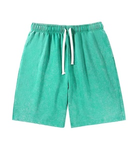 Pantalones cortos de algodón 100% lavados con ácido Vintage para hombre listos para enviar, pantalones cortos tejidos informales para exteriores con estampado deportivo de ocio europeo, envío DDP - Product Image 2