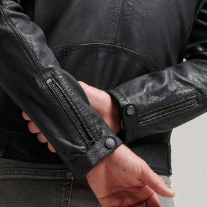 2025 Pakistan Manufacturer's Latest Style Men's Winter Warm Leather Jacket with Stand Collar Customized Logo Printed - Product Image 6