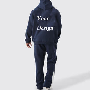 Nuevo en línea al por mayor de encargo de alta calidad 100% algodón de moda de los hombres de peso pesado de gran tamaño Panel de contraste chándal con capucha para los hombres - Product Image 5