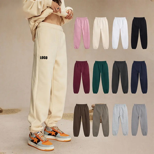 350G automne et hiver hommes couleur unie décontracté coton polaire pantalons de survêtement éponge surdimensionné Streetwear unisexe Joggers - Product Image 1