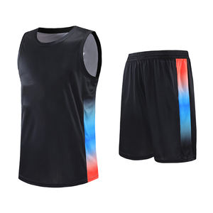 Uniforme de basket-ball sans manches à couverture complète grande taille personnalisé sublimation tissu doux en tricot 100% polyester pour l'entraînement respirant - Product Image 4