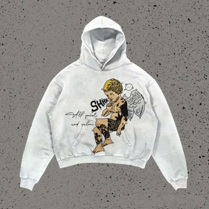 <b>Top</b> Quality Custom Logo Acid Wash Printed Hoodie Customizable Pullover <b>Thermal</b> Hoodie for Men - Product Image 5