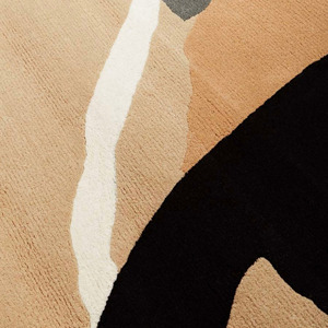 Tapis en laine moderne, fait main, à poils longs, antidérapant, beige, noir, blanc, pour salon, chambre à coucher, décoration intérieure, cadeau de Noël, pique-nique - Product Image 2