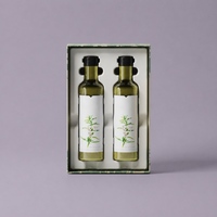 Boîte cadeau en carton moulé OEM pour deux bouteilles d'huile de sésame, insert rigide blanc, emballage floral, vente en gros