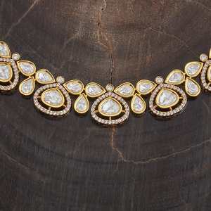 Kundan Necklace 181628 with Zircon for Wedding Occasions - Product Image 3