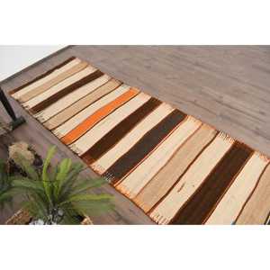 พรมวินเทจสไตล์ตุรกี ขนาด 2.8x11.4 ฟุต สีน้ำตาลส้ม พรมเปอร์เซีย - Product Image 5