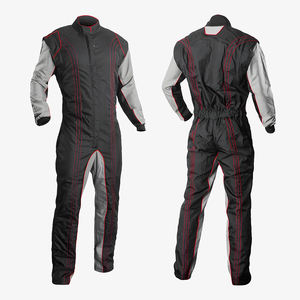 Combinaison de karting pour moto et course automobile, vente chaude, 1 pièce, couleur noire, manches grises, col montant, combinaison de karting pour course automobile - Product Image 4