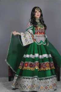 Venta al por mayor de ropa informal de moda Vintage vestidos afganos Venta caliente Maxi longitud acampanado 2 piezas bordado vestido y Dupatta conjunto - Product Image 4