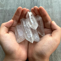 Pierre précieuse authentique de haute qualité en quartz naturel clair, cristaux bruts pointus, écologiques, pour décoration de fêtes et cadeaux